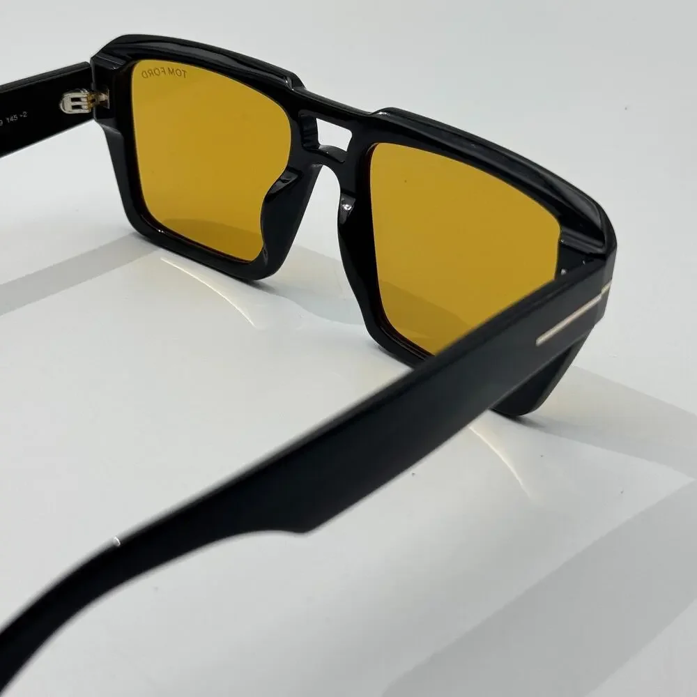Tom Ford Sunglasses Redford TF1153 01E Black Navigator Frame Brown Lens 56mm New